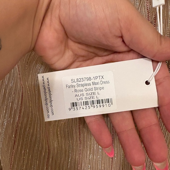 Petal& Pup Farley Strapless Metallic Maxi Dress NWT - Picture 7 of 9